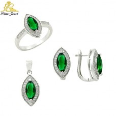 Gümüş zirkon taşlı set